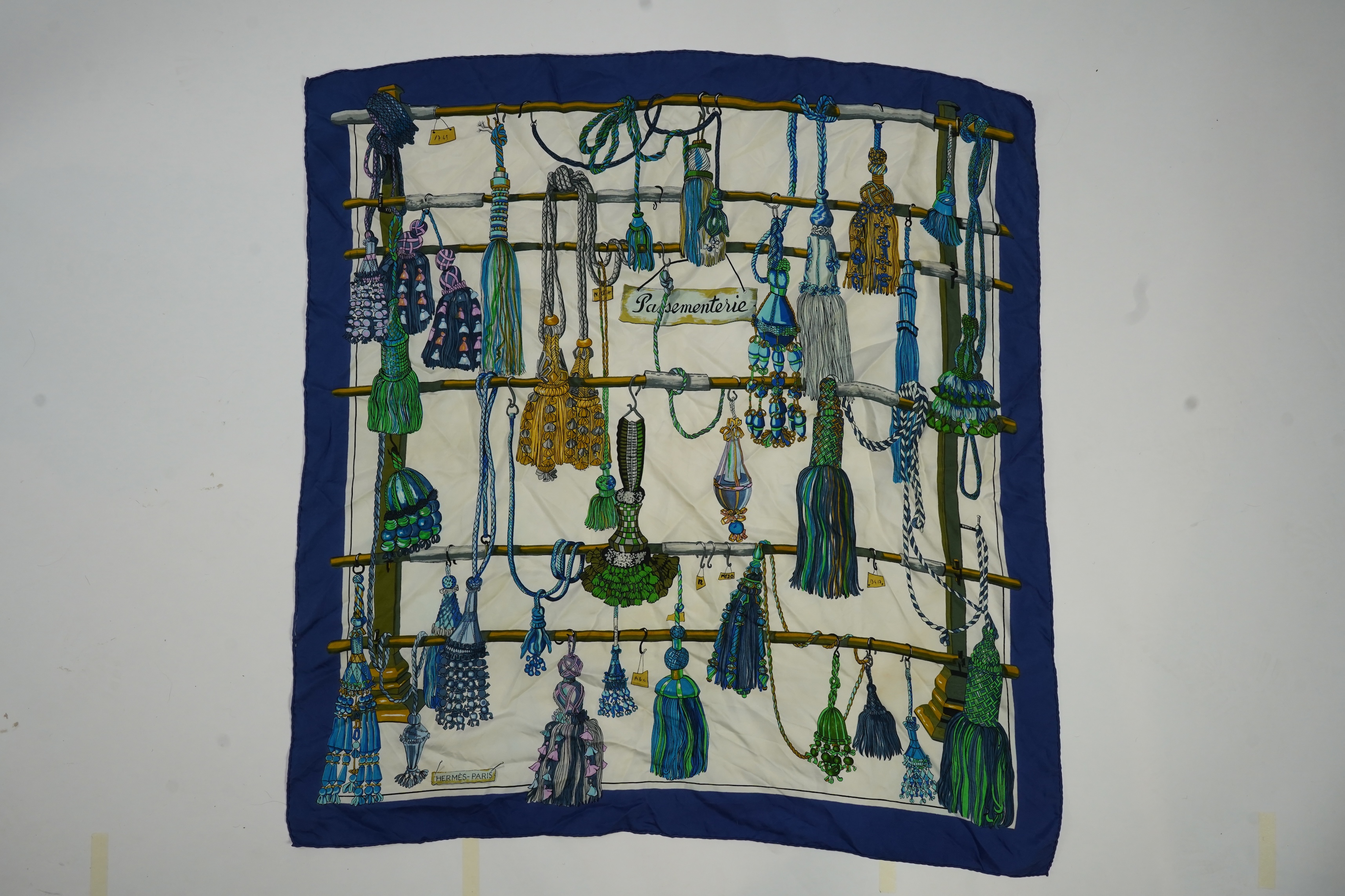 A Hermes Passementerie silk scarf, designed by Francoise Heron. 90cm x 90cm